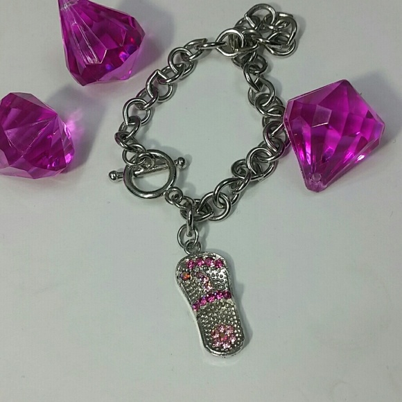Beach Sandle Rhine stone bracelet toggle - Picture 1 of 7